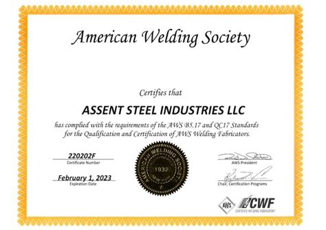 aws metal fabrication certificate|AWS welding courses.